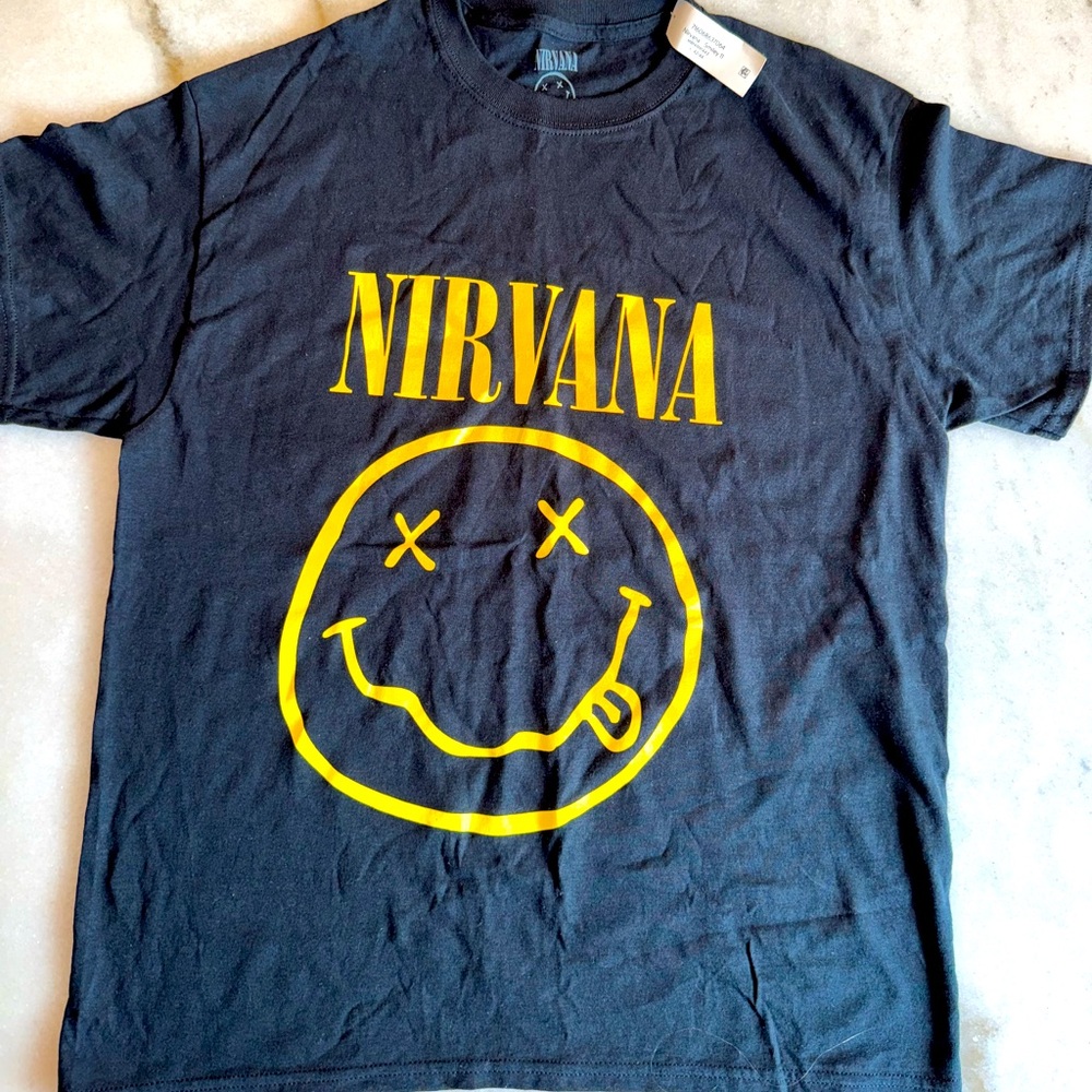 NIRVANA Gray Tee with White Logo